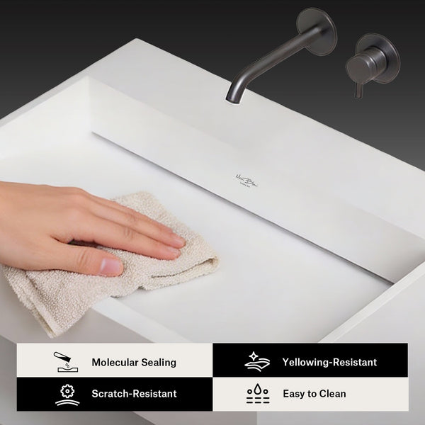 23.6-31.5 Inch MonBlari SERENE SERIES Solid Surface Wall Mount Sink