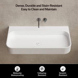 29.5-47.2 Inch MonBlari VENUS SERIES Solid Surface Wall Mount Sink