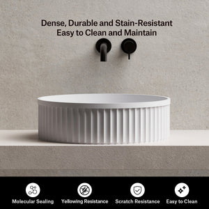 15.7 Inch MonBlari VENUS SERIES Solid Surface Vessel Bowl Sink Bathroom Sink