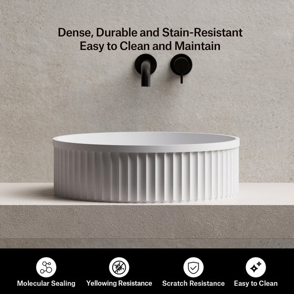 15.7 Inch MonBlari VENUS SERIES Solid Surface Vessel Bowl Sink Bathroom Sink