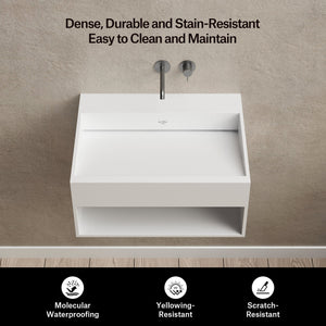 23.6-31.5 Inch MonBlari SERENE SERIES Solid Surface Wall Mount Sink