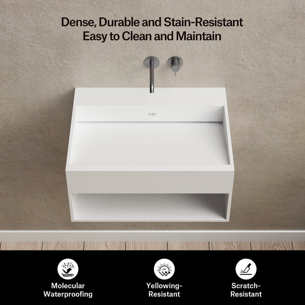 23.6-31.5 Inch MonBlari SERENE SERIES Solid Surface Wall Mount Sink