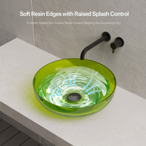15.7 Inch MonBlari NAIAD SERIES Resin Bathroom Vessel Bowl Sink Bathroom Sink