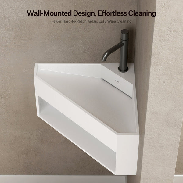 19.7 Inch MonBlari ORBIT SERIES Solid Surface Wall Mount Sink