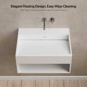 23.6-31.5 Inch MonBlari SERENE SERIES Solid Surface Wall Mount Sink