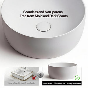 MonBlari TW-A105 CANVA SERIES Solid Surface Vessel Bowl Sink Bathroom Sink