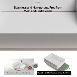 23.6 Inch MonBlari VERVE SERIES Solid Surface Vessel Bowl Sink Bathroom Sink
