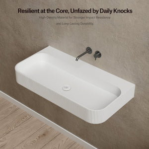 29.5-47.2 Inch MonBlari VENUS SERIES Solid Surface Wall Mount Sink