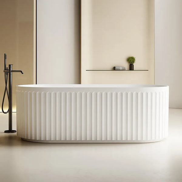 67 Inch MonBlari Solid Surface Freestanding Bathtub-TW-8111-MW-FrontView
