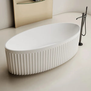 67 Inch MonBlari Solid Surface Freestanding Bathtub-TW-8117-MW-SideTopView