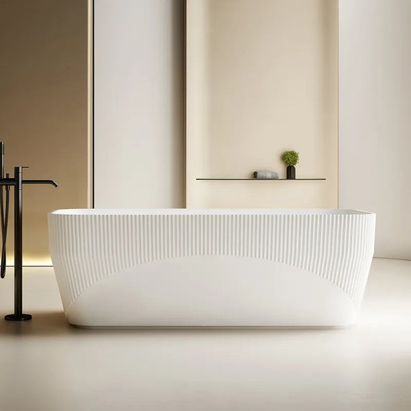 67 Inch MonBlari Solid Surface Freestanding Bathtub-TW-8181-MW-Front View