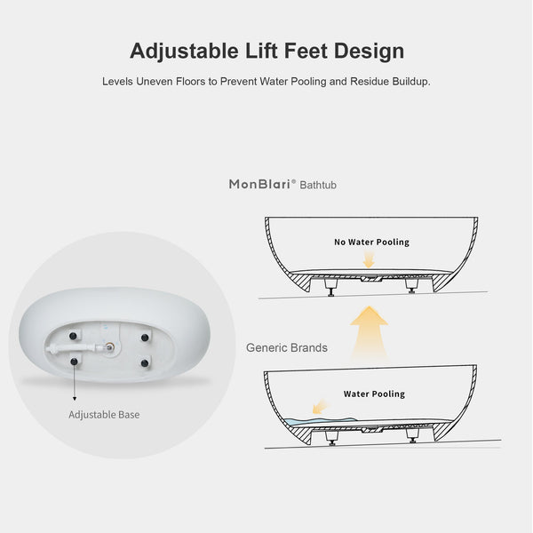51.2 Inch MonBlari LYRA Solid Surface Freestanding Bathtub