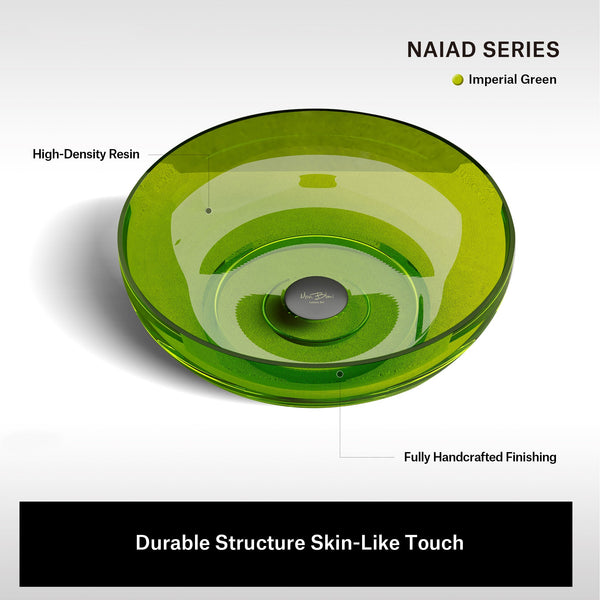 15.7 Inch MonBlari NAIAD SERIES Resin Bathroom Vessel Bowl Sink Bathroom Sink