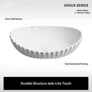 23.6 Inch MonBlari VENUS SERIES Solid Surface Bathroom Vessel Bowl Sink Bathroom Sink