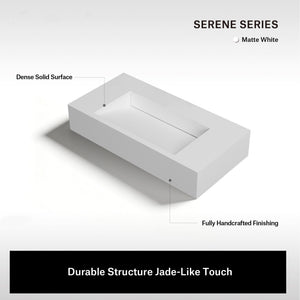 31.5 Inch MonBlari SERENE SERIES Solid Surface Wall Mount Sink Bathroom Sink