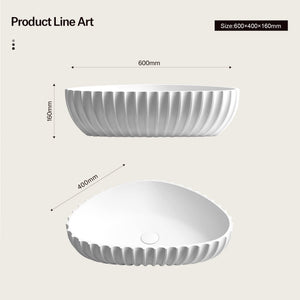 MonBlari Solid Surface Vessel Bowl Sink Bathroom Sink MR-A8870-7