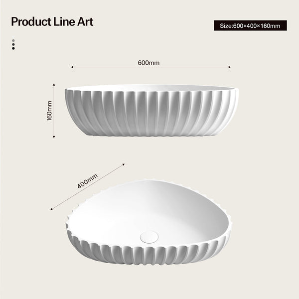 MonBlari Solid Surface Vessel Bowl Sink Bathroom Sink MR-A8870-7