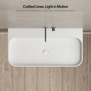 29.5-47.2 Inch MonBlari VENUS SERIES Solid Surface Wall Mount Sink