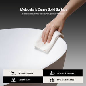 51-71 Inch MonBlari LYRA Solid Surface Freestanding Bathtub