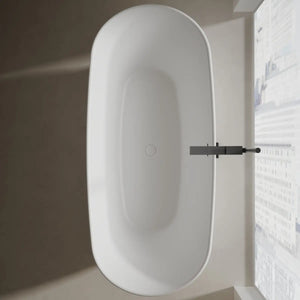 MonBlari XA-8898 White Solid Surface Freestanding Bathtub 1800mm