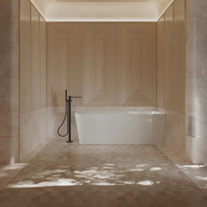 MonBlari TW-7611R White Acrylic Corner Bathtub 1500mm - 1700mm
