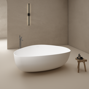 71 Inch MonBlari Solid Surface Freestanding Bathtub TW-8660-MW TW8660MW-FrontView