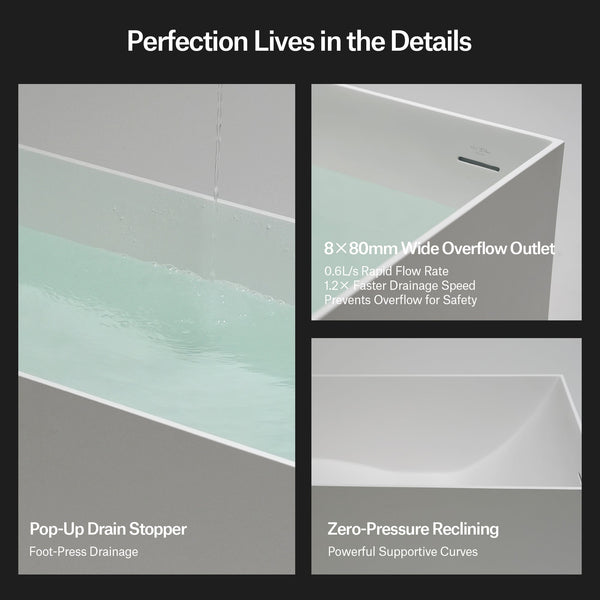 MonBlari Solid Surface Freestanding Bathtub TW-8572-6