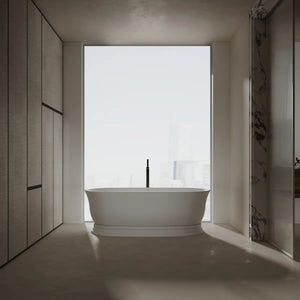 MonBlari XA-8898 White Solid Surface Freestanding Bathtub 1800mm