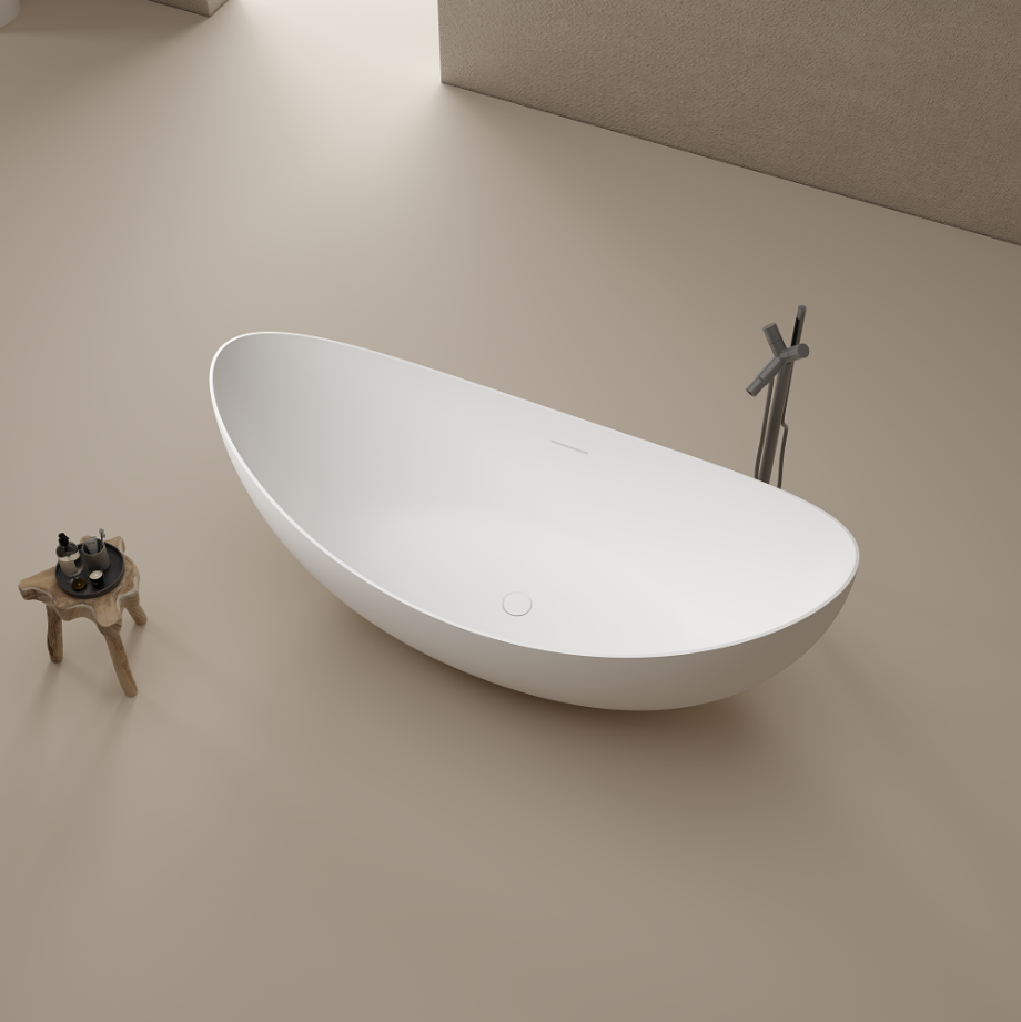 71 Inch MonBlari Solid Surface Freestanding Bathtub TW-8618-MW TW8618MW-FrontView