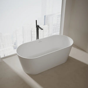 MonBlari XA-8860 White Solid Surface Freestanding Bathtub 1550mm - 1650mm