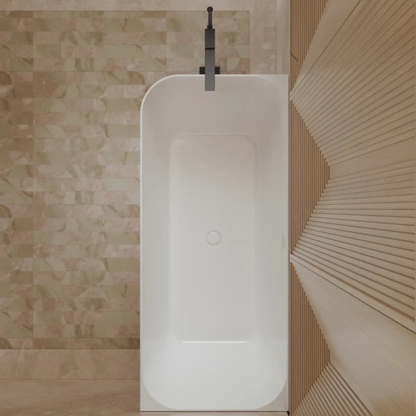 MonBlari TW-7611R White Acrylic Corner Bathtub 1500mm - 1700mm
