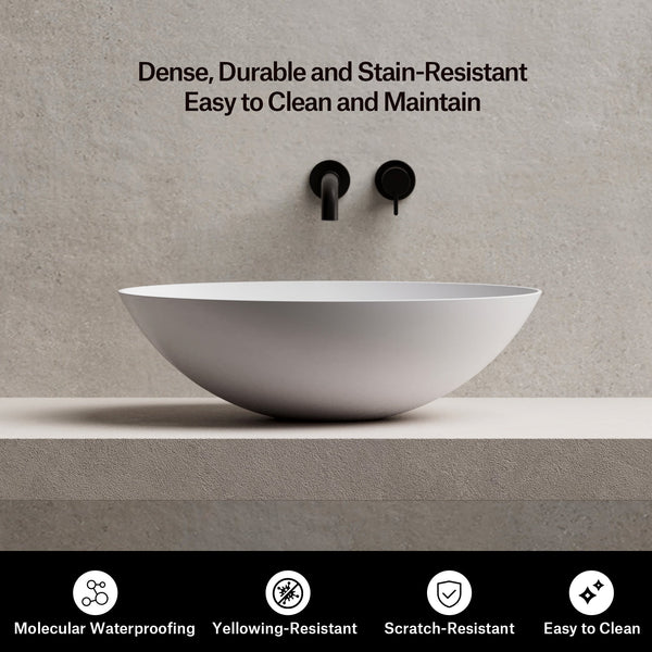 MonBlari Solid Surface Vessel Bowl Sink Bathroom Sink XA-A72-MW-3
