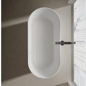 MonBlari XA-8860 White Solid Surface Freestanding Bathtub 1550mm - 1650mm