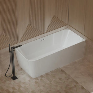 MonBlari TW-7611R White Acrylic Corner Bathtub 1500mm - 1700mm