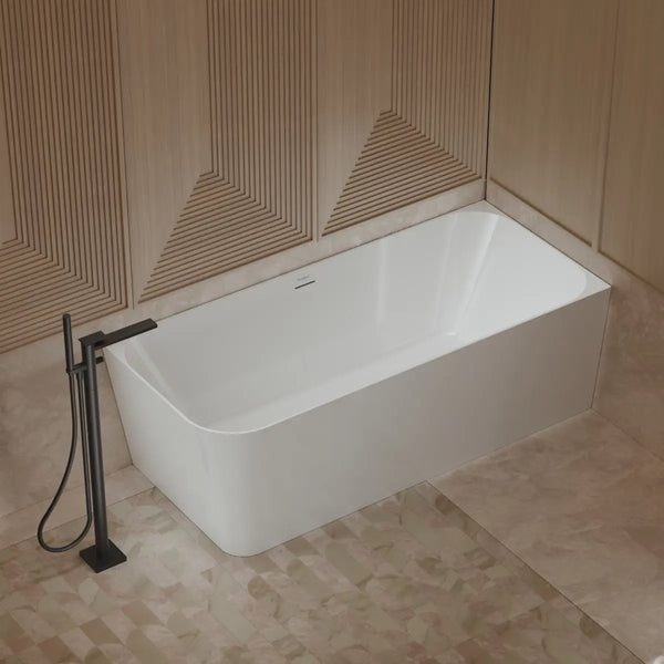 MonBlari TW-7611R White Acrylic Corner Bathtub 1500mm - 1700mm