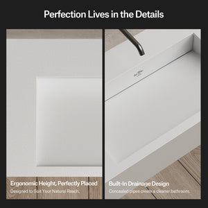 31.5 Inch MonBlari Solid Surface Wall Mount Sink Bathroom Sink TW-G273-7