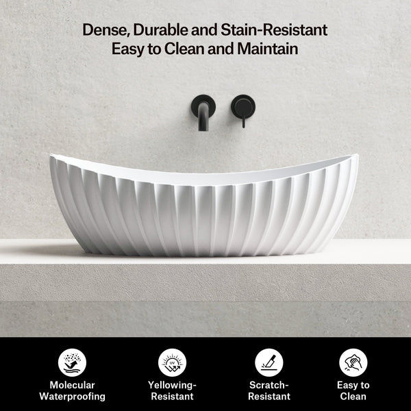 MonBlari Solid Surface Vessel Bowl Sink Bathroom Sink MR-A8878-4