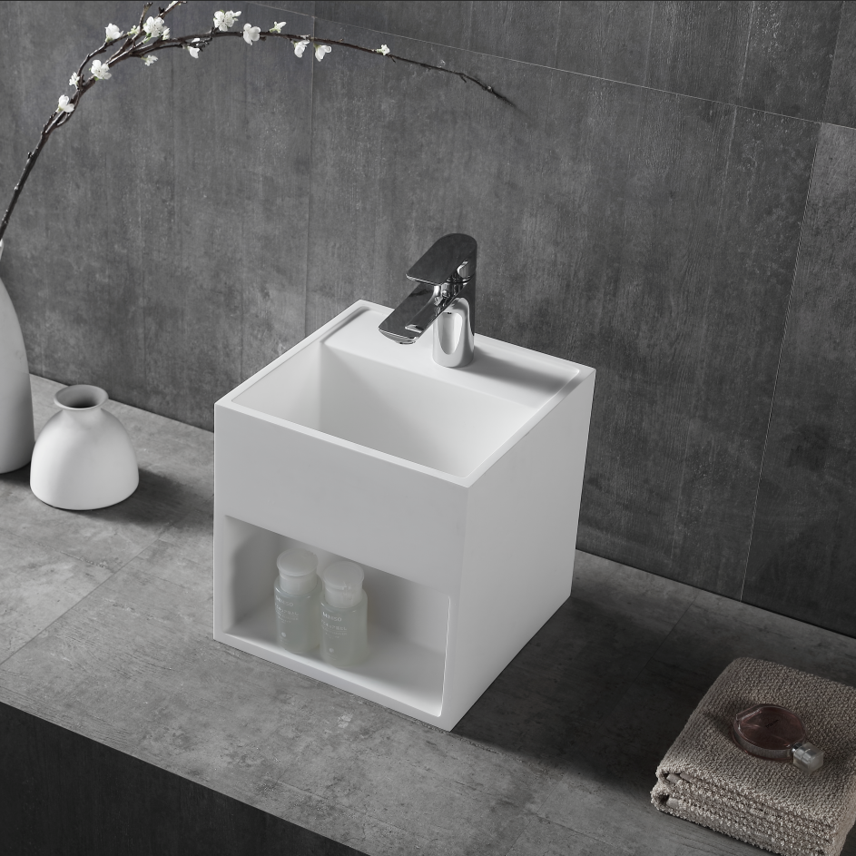12 Inch MonBlari Solid Surface Vessel Bowl Sink Bathroom Sink-XA-G31-Front12 Inch MonBlari Solid Surface Vessel Bowl Sink Bathroom Sink-XA-G31-FrontView