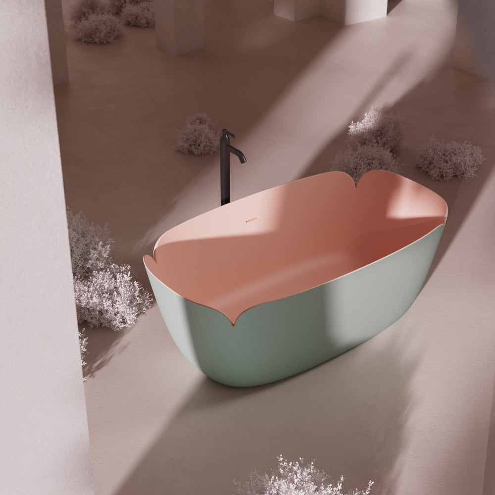 MonBlari FLOWER Series Solid Surface Bathtub H-0811-GP - FrontView