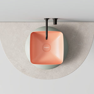 MonBlari Flower Series Solid Surface Countertop Sink H-A0811-GP-TopView