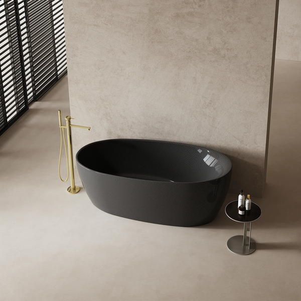 67 Inch MonBlari Carbon Fiber Freestanding Bathtub MC99972GB-FrontTopView