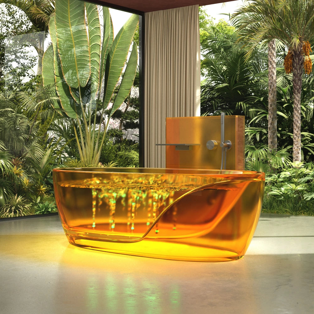 MonBlari MR-T88811M Transparent Resin Freestanding Bathtub 1700mm