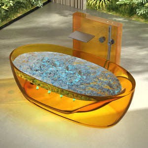 MonBlari MR-T88811M Transparent Resin Freestanding Bathtub 1700mm