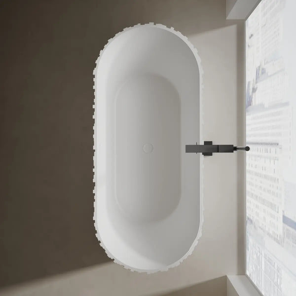 MonBlari MR-88851 White Solid Surface Freestanding Buthtub 1700mm