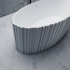 67 Inch MonBlari Solid Surface Freestanding Bathtub MR-88857-MW MR88857MW-SideView