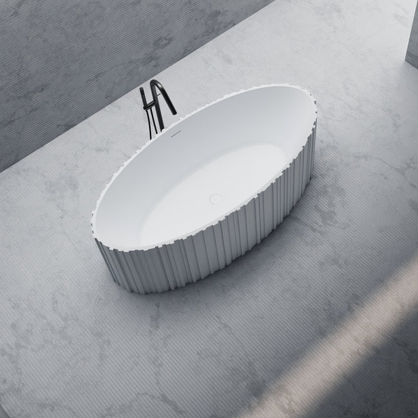 67 Inch MonBlari Solid Surface Freestanding Bathtub MR-88857-MW MR88857MW-TopView