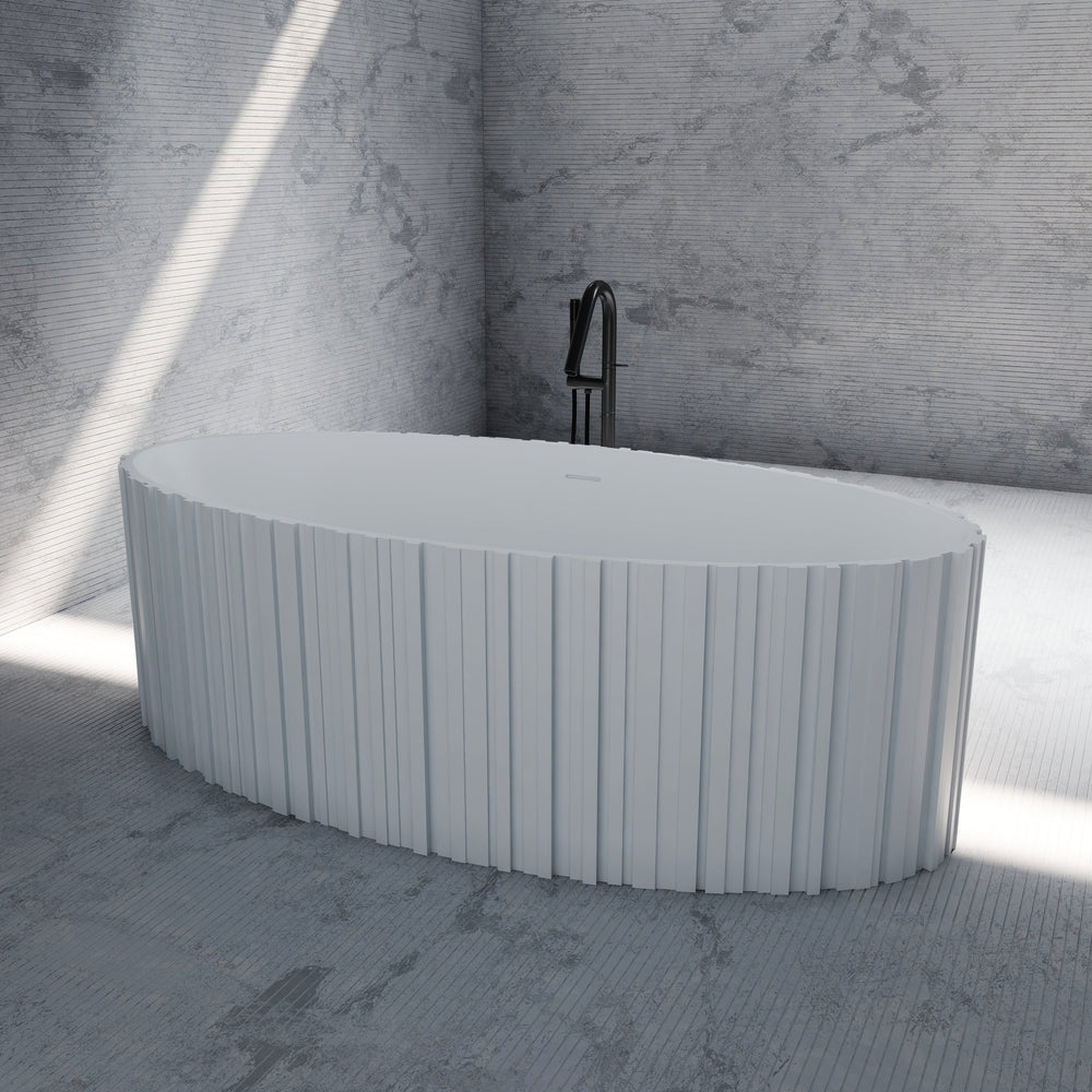 67 Inch MonBlari Solid Surface Freestanding Bathtub MR-88857-MW MR88857MW-FrontView