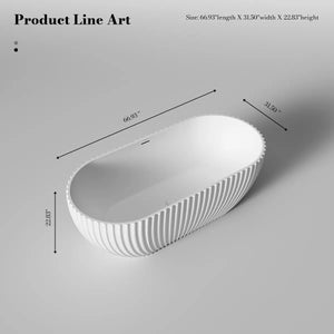 MonBlari MR-88871 White VENUS Series Wide Freestanding Bathtub 1700mm