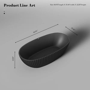 MonBlari MR-88877 VENUS Series Black Curved Freestanding Bathtub 1700mm
