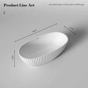 MonBlari MR-88877 VENUS Series White Curved Freestanding Bathtub 1700mm